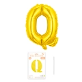 Goldener Folienballon Buchstabe Q mit Verpackung und Halm für Partydekoration - Buchstabe Q / Gold