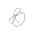 Vue détaillée d'une bague nœud argentée avec un design créatif de texture de corde tordue - Bague Noeud Corde Torsadée / Argenté