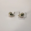 Polished silver teardrop stud earrings with size dimensions 1.3cm wide and 0.8cm high - Extra Small Silver (13mm*8mm)