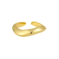 Minimalistische S925 sterling zilveren oormanchet met golfontwerp in gouden afwerking - Brede versie / 18K Goud