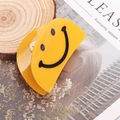 Glänzende gelbe Haarklammer aus Acryl mit schwarzem Smiley-Design für Damen - Gelbes Smiley-Gesicht (D2-4-18)
