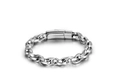 Vintage Herrenarmband aus Edelstahl in Silberoptik mit Magnetverschluss geflochten - 22cm / Silber