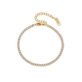 Elegant 18K gold plated bracelet with sparkling clear zircon stones and adjustable chain - Bracelet-Thin Marquise