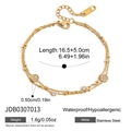 Double-layered golden stainless steel heart bracelet with crystal accents and extension - Paved Disc Pendant - Gold