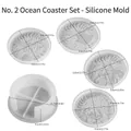 5-piece marine life silicone coaster molds set featuring seahorse and octopus designs - Ocean Coaster Set No.2