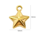 Polished 14K gold plated star charm with dimensions 12mm by 10mm for DIY jewelry - 7098 Pentagram Star