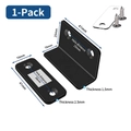 L-shaped magnetic door catch in black metal finish with adhesive pads and screws - L-Shape / Black