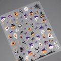 TL-079 5D embossed Halloween nail stickers with orange pumpkins and ghosts motifs - Halloween Pumpkin Ghost 5D Sticker (TL-079)