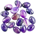 Oval purple striped agate cabochon stones with polished finish for DIY jewelry making - Purple Stripe Agate