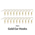 Pack of 20 gold fish hook earrings with decorative coil and ball for DIY jewelry - 20pcs Gold Ear Hooks