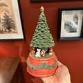 Classic green Christmas tree music box with festive polar bear and golden star on top - Bear Christmas Tree (10*10*18.5cm)