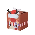 Brown square Christmas reindeer gift box with plush antlers and candy carrier design - Christmas Deer