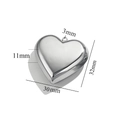 Silber polierter Herzanhänger mit Maßen 32mm x 30mm für Halsketten Zubehör - 30mm (9g)