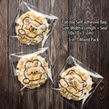 Detail of 10x10cm clear self-adhesive bread bags with cute cartoon bear prints - Cat & Bear 3-in-1 / 10*10+3cm (100 Pieces/Pack)