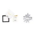 S925 Sterling Silber Moissanit Sternenring mit GRA-Zertifikat und Schmuckschatulle - US 7 / S925 Silberring mit Schubladenbox und GRA-Zertifikat