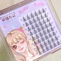 Faux cils style manga en boîte violette avec design de grappes pointues féeriques - 8 Rangées Cils Fée de l'Air