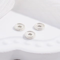 Three pieces of polished S925 sterling silver round spacer beads for DIY jewelry making - Type A: 6mm Flat Disc (5pcs/bag) / Silver