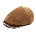 Detalle de gorra de pana que muestra la textura del tejido y la visera marrón - M (56-58cm) / Caqui