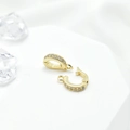 18k gold plated bail clasp with micro-set zircon for pendants in open and closed views - Jump Rings / Gold
