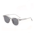 Classic small round frame sunglasses with transparent grey finish and dark grey lenses - Smoke Gray