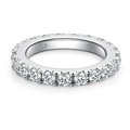 Silver S925 moissanite eternity ring with full circle round cut stones in size 15 - US 5.25 / Silver-Small U-prong