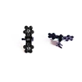 Lot de mini pinces à cheveux en métal noir avec strass noirs étincelants - Noir