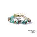Colorful natural crystal chip beaded bracelet with gold chain extender and lobster clasp - 7-Color Stone (Lobster Clasp)