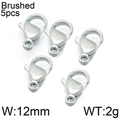 5pcs set of brushed stainless steel 12mm lobster clasps for DIY jewelry making - Brushed Steel Lobster Clasp (KLJ6608-Z)