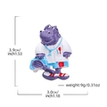 Cute purple hippo tennis player resin accessory with sports jersey, 3.9cm height - Sporty Hippo Figure (DW0740) / Purple