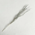 Detail of silver glitter artificial stem with shiny dragon whiskers for Christmas decor - Without Berries / Silver