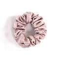 Elegant 100% mulberry silk scrunchie in rose gold color with high gloss texture - 3.5cm/19 Momme / Lotus Pink