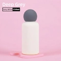 Minimalist 350ml stainless steel water bottle in ivory white with dark grey ball lid - Ivory White Body with Dark Grey Ball Lid
