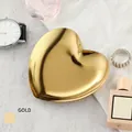 Elegant gold heart-shaped stainless steel tray for jewelry storage and home decor - Stainless Steel / Heart Shape Gold (9*8.7cm)