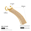 Orecchini a clip a C in acciaio inossidabile con nappe lunghe color oro e argento - Stile Nappa Multicatena con Polsino a C (NB-E1640) / Oro 18K