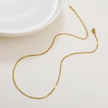 Elegant gold S925 moonstone necklace with a delicate bar chain and lobster clasp - 04 Curb Polished Chain