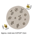 Stampo in silicone con 5 api e 4 fiori per cioccolato e fondente fai da te - 2# / Grigio