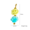 DIY jewelry pendant with yellow and blue resin roses and baroque pearl bead details - Yellow Blue Double Rose