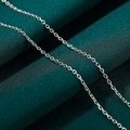 Elegant S925 sterling silver cable chain necklace with polished minimalist finish - Cable Chain 16+2in / White Gold