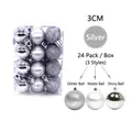 Macro shot of 3cm silver Christmas ball ornaments in glittery, matte, and shiny finishes - Shiny Matte Glitter Mix / Silver