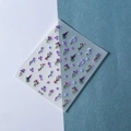 Adesivi per unghie 5D con fiori viola, lavanda e margherite su supporto semitrasparente - Stile Floreale Lavanda Viola/Blu (TS-155)