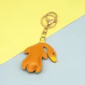 Portachiavi a forma di anatra in pelle PU arancione con moschettone dorato - Giallo