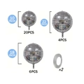 Silver Disco mirror balloon set with 10, 18, and 22 inch 4D laser foil balloons for parties - Disco Balloon Set / Mixed Sizes
