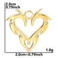 Vista dettagliata del ciondolo a cuore in acciaio inossidabile placcato oro 18k e peso - Ciondolo / Oro