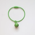 Grass green wire keychain with matching bell and spiral metal screw connector - Green
