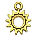 Antique gold sun-shaped pendant charm for DIY jewelry making with top hanging loop - 太阳(20834)