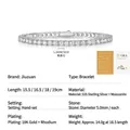 S925 sterling silver 18K gold plated tennis bracelet with 5.0mm moissanite stones - 5.0mm Moissanite 0.5ct (With GRA Cert) / 18cm / Silver