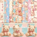 Cuddly Bears 6x6 inch paper pad featuring 24 sheets of 160gsm heavyweight cardstock - 23013a 24 Sheets