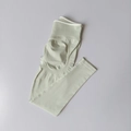 Detail of high waist mint green seamless yoga pants showing elastic ribbed waistband - Light Green