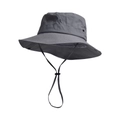 Dettaglio del cappello da sole grigio scuro impermeabile con coulisse regolabile e fibbia - 56-60cm / grigio scuro