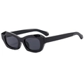 Occhiali da sole rétro cat-eye con montatura geometrica nera e lenti scure - Montatura Nera Lenti Grigio Nero